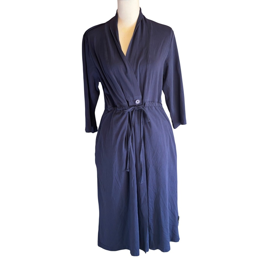 Gownies Post Surgery Recovery Robe Navy Blue, M/L, adaptive clothing, hospital
